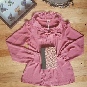 Dusty Rose Lacey Tea Party Blouse